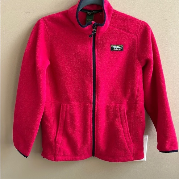 L.L. Bean Girls Fleece Zip Up Jacket Fuschia Size Large - Picture 1 of 10
